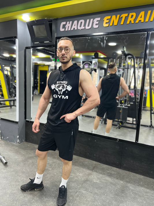 Gym fitness compression shirt Avec capuche